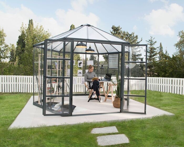 Växthus Oasis 8,6 m² Mörkgrå Canopia by Palram